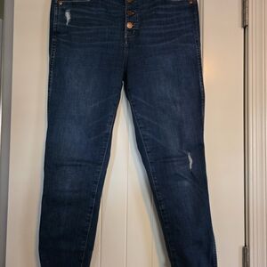 Madewell Button-Up Dark Blue Skinny Jeans